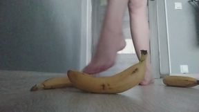 Nastya crush and trample banana foot and food fetish