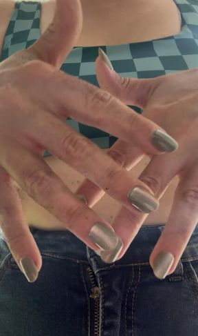 Dirty hands while mowing