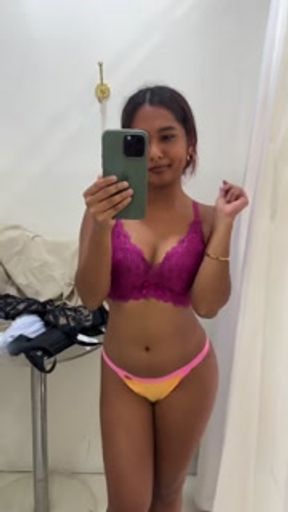 Come shopping with me in Japan: watch this petite Indian try on cute lingerie