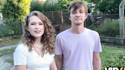 VIP4K. Hot teen Una Fairy is fucking and showing her tits and pussy in front of her BF