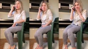 a call center employee pissed herself at work
