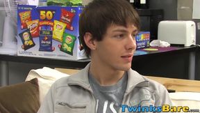 Petite twink Keith ass stretched bareback after juicy BJ