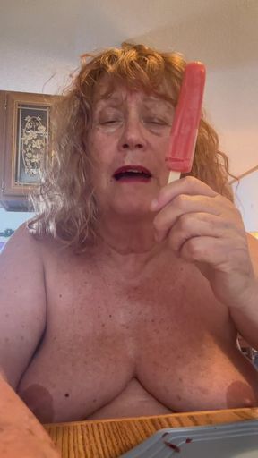 Testing My Cock Sucking Skills on That Popsicle
