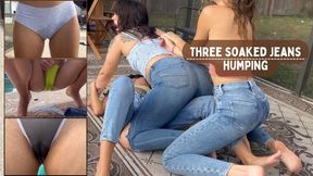 Three Pairs of Blue Jeans Soaked & Humped Feat Aria Nicole, Mia Hope and Nathalia 1080p - Jean Wetting, Pants Wetting, Female Desperation, Dry Humping, Grinding, Panty Wetting, Kissing, Scissoring, Piss Kink, Watersports, Denim, Lesbian, Gray Panties