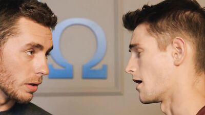 Handsome stud with sexy tattoos fucks a twink after getting head