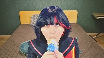 Ryuko Matoi was fucked by Naked Teacher in all holes until anal creampie - POV Cosplay Anime Spooky Boogie