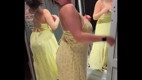 Try on Haul - Chubby Latina Dani Valentina strips down in dressing room