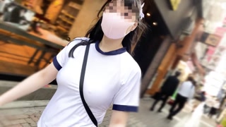 I went running in Ikebukuro with no bra, big tits gym clothes and bloomers and wearing a toy.
