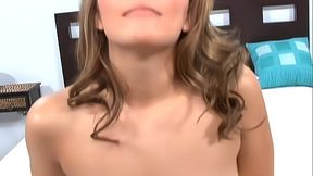 Next, she'_s bending over, letting you see her booty, before getting a cleavage cumshot