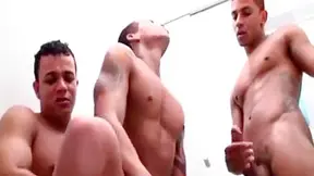 Latin Threesome Shower - Spit Roasting
