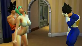 Bulma Seduces Goku While Jealous Vegeta Lurks – A Steamy Encounter Begins