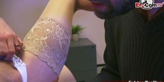 Petite secretary seduces postman for anal sex