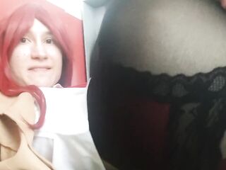 Crossdress cosplay Kurisu hose tease