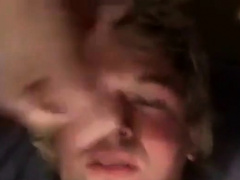 Fucking the twink's mouth and cumming on his face