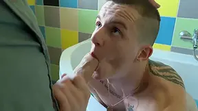 Stepfather Fucked Stepson Right In The Bathroom And Finished His Whole Mouth