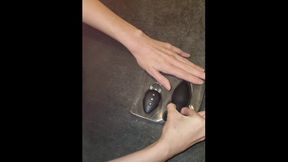 Virgin struggles to fit vibrating plug before giving in