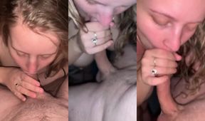Lactation BJ Princess gets her big tits stretched and choked with cumshot