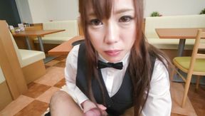 POV Japanese blowjob along sweet Rino Sakuragi