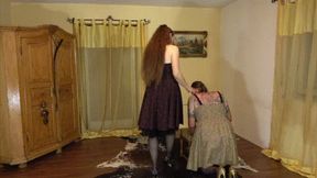 My Sissy slave tore up his stockings (WMV)_The Dragonlady_Femdom_Sissytraining_Feminization_Whipping