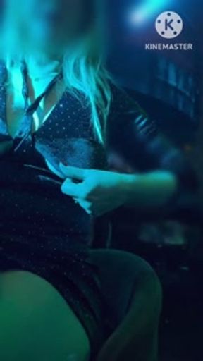 I flash my tits to everyone at the party and the cuckold gets horny