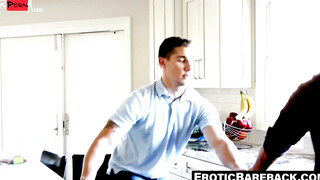 Kitchen Counter Sexual Adventure - Hardcore Anal Threesome with Huge Loads