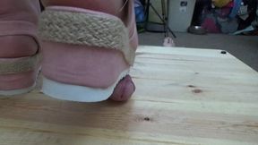FULL WEIGHT COCK CRUSH IN SHARK TOOTH WEDGES ON THE COCK TABLE WITH CUM SHOT CAM 1 PT2