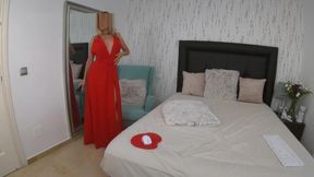 4k kate vixxen livejasmin long red evening dress