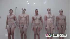Showers steam up when sergeant takes and fucks gay soldiers