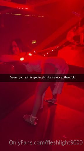 Cheating cheat caption at nightclub - brunette babe gets caught