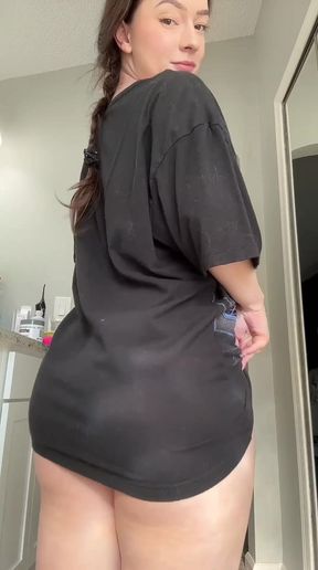Woman in black shirt and shorts