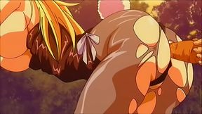 Busty Bunny Cosplayer Fucks Hard Outdoors for Sneaky Orgasm & DP
