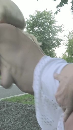 Blonde Angel Quickly Fucked in Public the Parking Lot!!