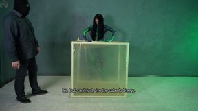 Shego in Mister Bob's new trap—a latex vacuum cube. Vibration and orgasms.