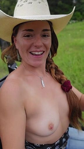 Driving Around My Farm Topless!