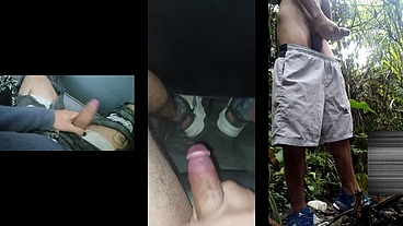 Stroke me on bus and cum on public place