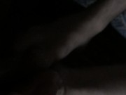 Using my feet to jerk my buds cock