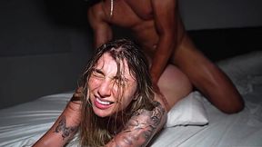 Hardcore fuck with teen blonde Latina babe with huge cumload