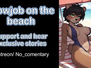 I give a oral job to my futa girlfriend on the beach