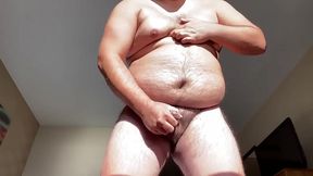 Latino Chub Gets Horny and Spanks His Big Belly in Amateur Gay Solo Scene