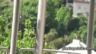 Hot girls could not think of anything better than peeing around neighbours