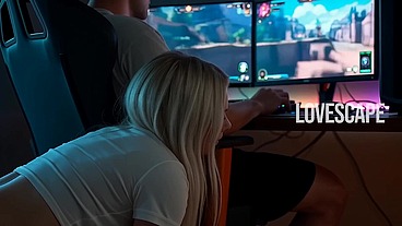 Hot girlfriend interrupts gamer boyfriend for fuck