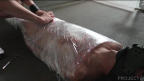 It will hurt! Wrapped in foil, CBT and post orgasm torment