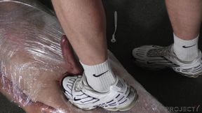 It will hurt! Wrapped in foil, CBT and post orgasm torment