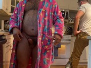 Casually stroking in front of the maintenance guy