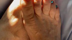 Watch as I Gracefully Enjoy Touching My Highly Arched Feet with my Beautifully Manicure Fingers