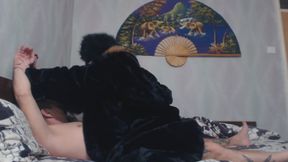 mistress in fur fuck her slave hard until he cum