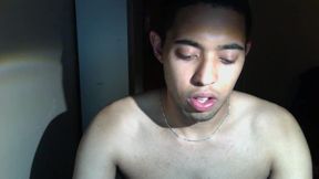Latino Twink Playing with Cock
