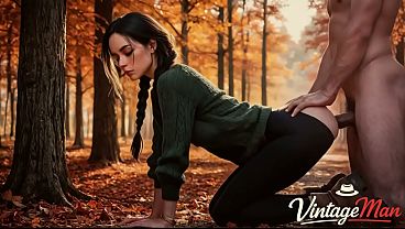 I love autumn and sucking grandpa'_s cock in the bushes [AI]