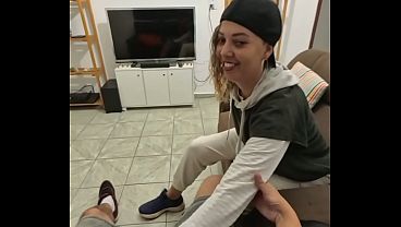 The lesbian neighbor fell face-first onto the cock.