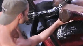 ”Over on a red workbench, Michael Brandon dives full-on into Simon Cox's beautiful”